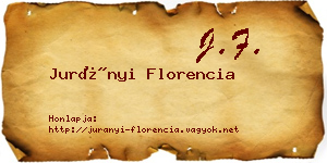 Jurányi Florencia névjegykártya